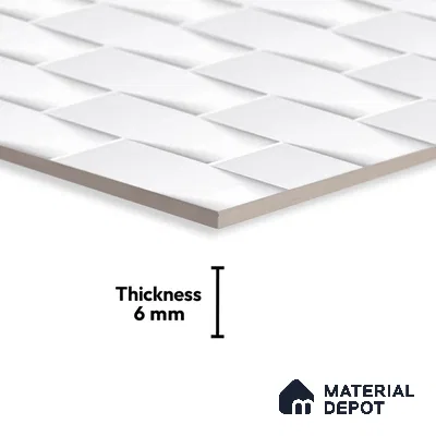 TL 01945 A Polar White Light 18 x 12 inch Glossy Finish Ceramic Wall Tile - 6 mm