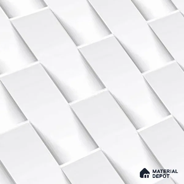 TL 01945 A Polar White Light 18 x 12 inch Glossy Finish Ceramic Wall Tile - 6 mm