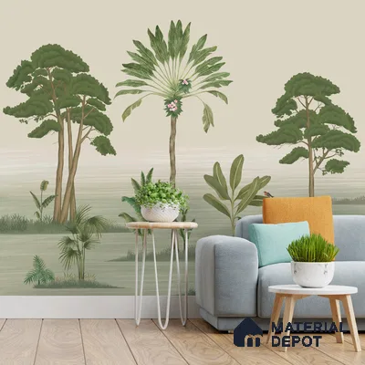 Prakriti Beautiful Trees Wallpaper Sukoon Series Handmade Nature Design (Customised Size Wallpaper)