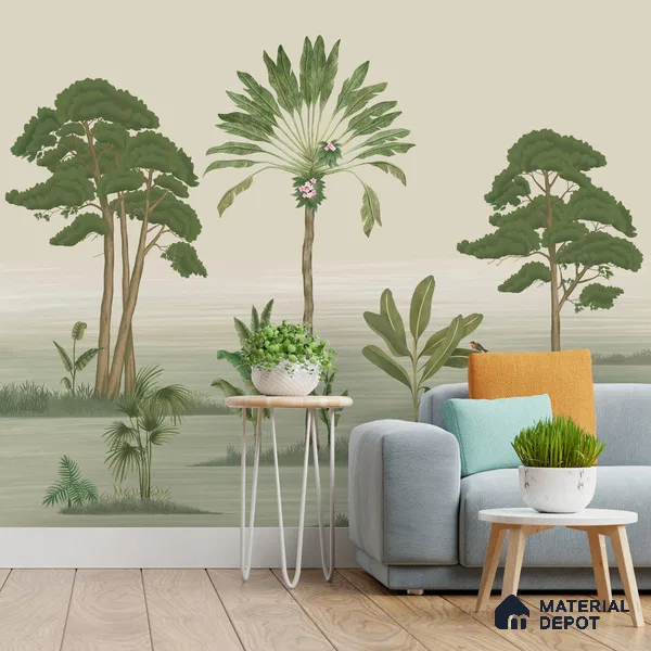 Prakriti Beautiful Trees Wallpaper Sukoon Series Handmade Nature Design (Customised Size Wallpaper)