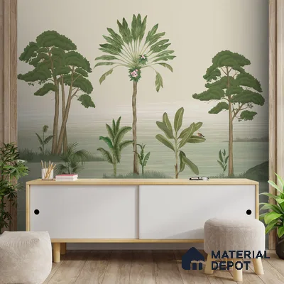 Prakriti Beautiful Trees Wallpaper Sukoon Series Handmade Nature Design (Customised Size Wallpaper)