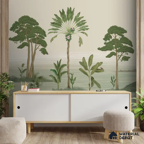 Prakriti Beautiful Trees Wallpaper Sukoon Series Handmade Nature Design (Customised Size Wallpaper)