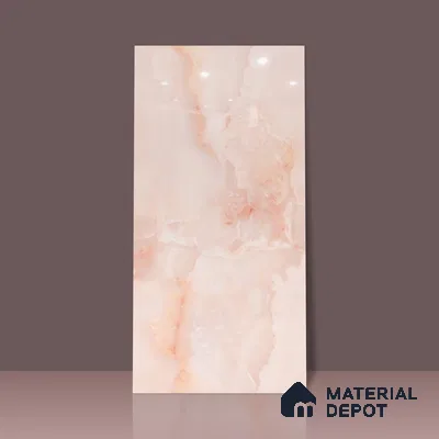 Marble Floor & Wall Tile TL 02178 B Malaga Pink 4 ft x 2 ft Prima Glossy Finish Vitrified Tile - 9 mm (Random 4)
