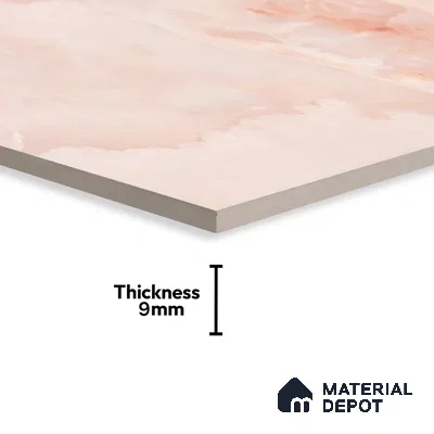 Marble Floor & Wall Tile TL 02178 B Malaga Pink 4 ft x 2 ft Prima Glossy Finish Vitrified Tile - 9 mm (Random 4)