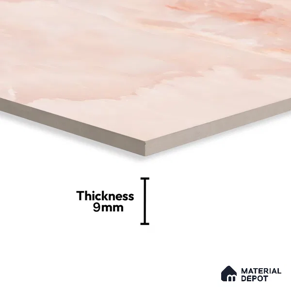 Marble Floor & Wall Tile TL 02178 B Malaga Pink 4 ft x 2 ft Prima Glossy Finish Vitrified Tile - 9 mm (Random 4)