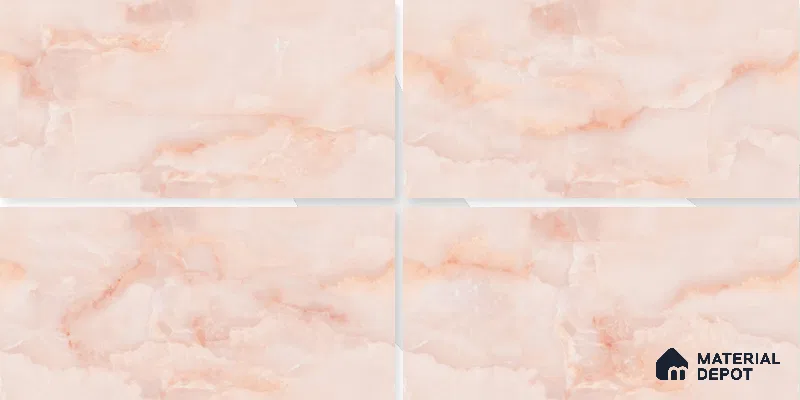 Marble Floor & Wall Tile TL 02178 B Malaga Pink 4 ft x 2 ft Prima Glossy Finish Vitrified Tile - 9 mm (Random 4)