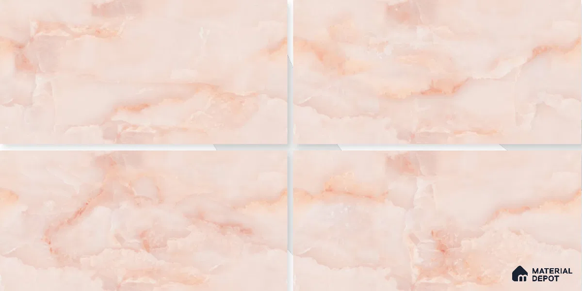 Marble Floor & Wall Tile TL 02178 B Malaga Pink 4 ft x 2 ft Prima Glossy Finish Vitrified Tile - 9 mm (Random 4)