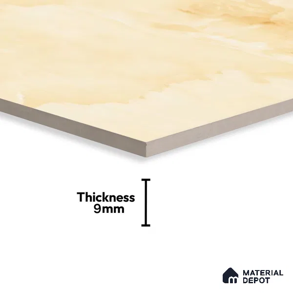 Marble Floor & Wall Tile TL 02178 A Prima Beige 4 ft x 2 ft Glossy Finish Vitrified Tile - 9 mm (Random 4)
