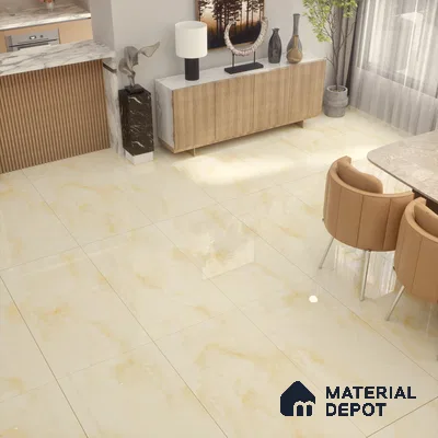 Marble Floor & Wall Tile TL 02178 A Prima Beige 4 ft x 2 ft Glossy Finish Vitrified Tile - 9 mm (Random 4)