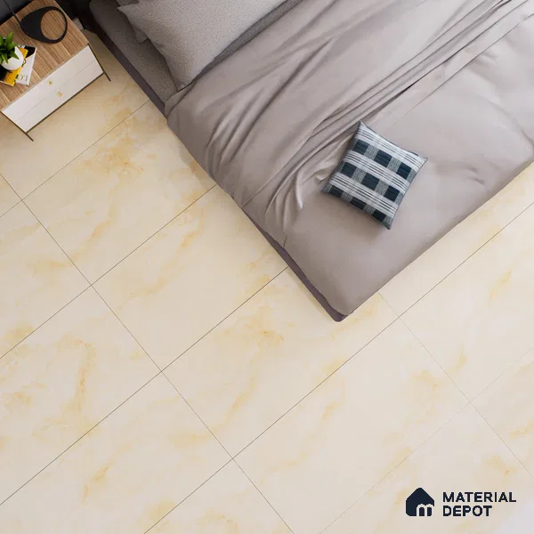 Marble Floor & Wall Tile TL 02178 A Prima Beige 4 ft x 2 ft Glossy Finish Vitrified Tile - 9 mm (Random 4)