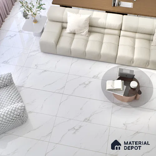 Marble Floor & Wall Tile TL 00955 Prizma Satvario 4 ft x 2 ft Glossy Finish Vitrified Tile - 9 mm | Suitable For living Room, Bedroom, Bathroom | Random Designs