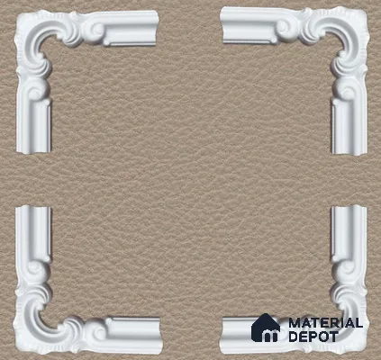 Ready To Install / DIY Finished PU Designer French Corner Wall Moulding Greenova PM 00285 | C/S 5 x 5 inch x 20 mm | Adhesive Type Installation