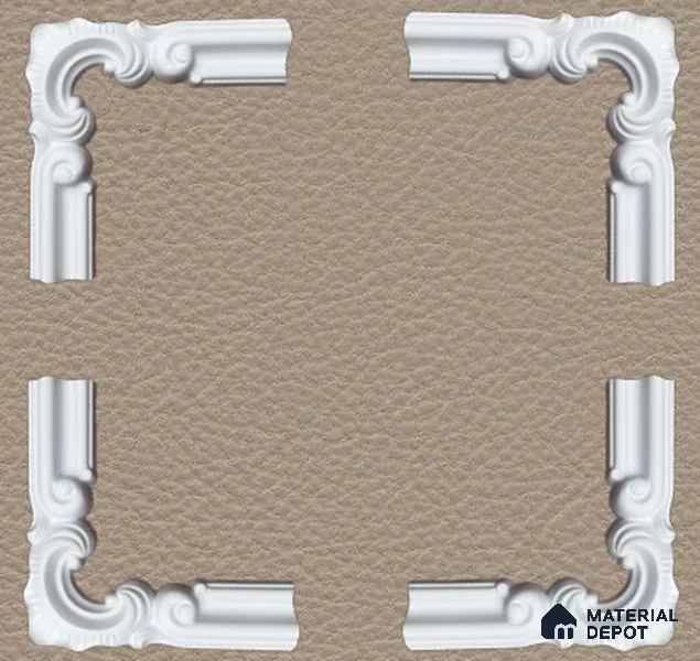 Ready To Install / DIY Finished PU Designer French Corner Wall Moulding Greenova PM 00285 | C/S 5 x 5 inch x 20 mm | Adhesive Type Installation