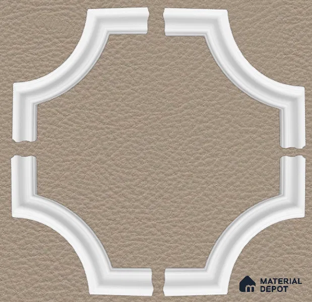 Ready To Install / DIY Finished PU Designer French Corner Wall Moulding Greenova PM 00286 | C/S 8 x 8 inch x 20 mm | Moulding width : 40mm | Adhesive Type Installation