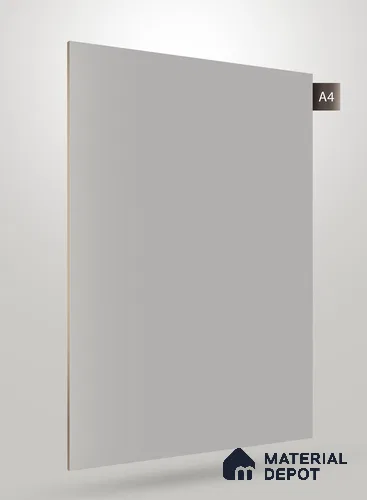 Grey Solid Colors Look PU 053D 8 ft x 4 ft PU Finish Decorative Laminate - 1 mm | Suitable for Living Room, Kitchen, Office