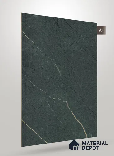 Green Marble Look PU 588 8 ft x 4 ft High Gloss Finish Decorative Laminate - 1 mm | Suitable for TV Unit, Wardrobe, Kitchen Cabinets
