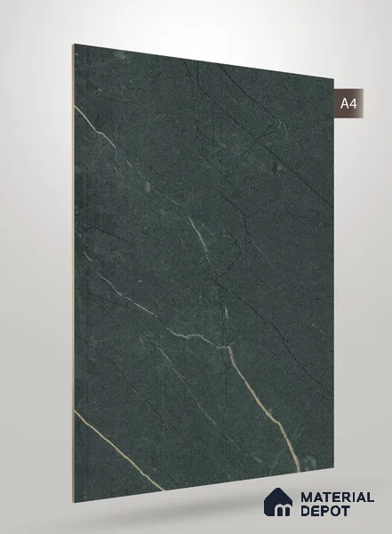 Green Marble Look PU 588 8 ft x 4 ft High Gloss Finish Decorative Laminate - 1 mm | Suitable for TV Unit, Wardrobe, Kitchen Cabinets