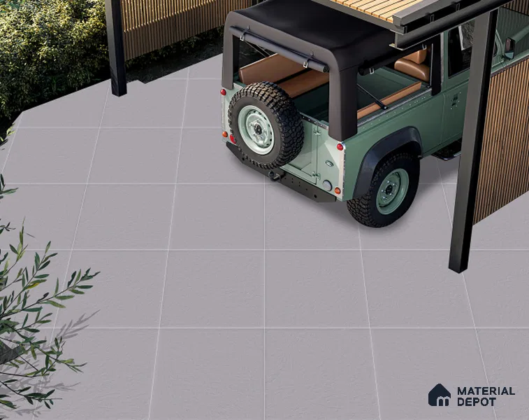Punch Parking Floor Tile TL 06158 C Stonage Cornsilk 400 x 400 mm Vitrified Punch Matte Finish - 15 mm | 4 Random Design | Suitable For Outdoor Parking, Terrace, Balcony (Sample)