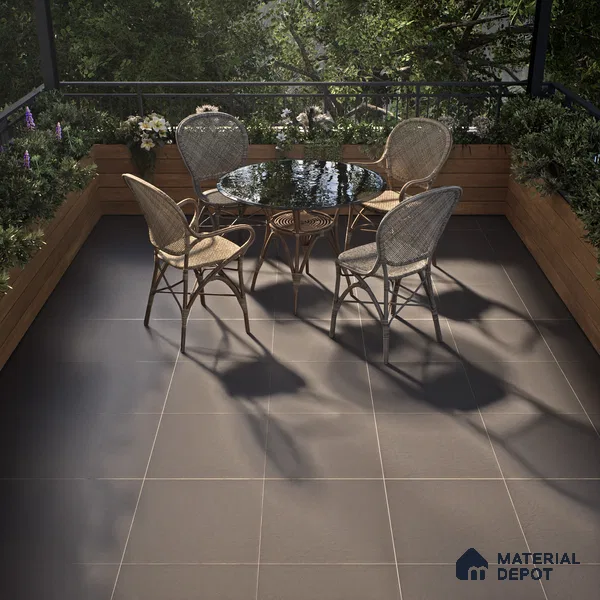 Punch Parking Floor Tile TL 06158 D Stonage Negro 400 x 400 mm Vitrified Punch Matte Finish - 15 mm | 4 Random Design | Suitable For Outdoor Parking, Terrace, Balcony (Sample)