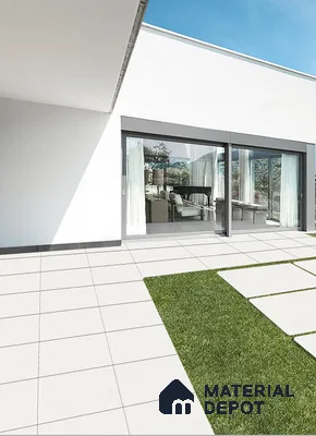 Punch Parking Floor Tile TL 06158 Stonage Bianco 400 x 400 mm Vitrified Punch Matte Finish - 15 mm | 4 Random Design | Suitable For Outdoor Parking, Terrace, Balcony (Sample)