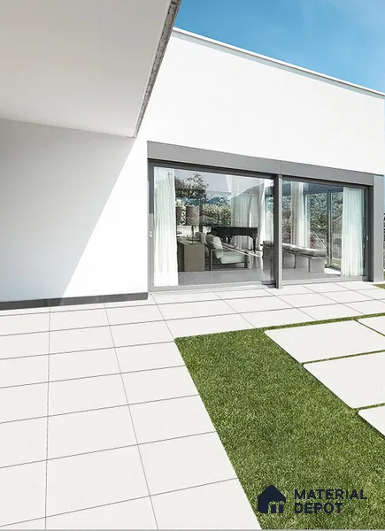 Punch Parking Floor Tile TL 06158 Stonage Bianco 400 x 400 mm Vitrified Punch Matte Finish - 15 mm | 4 Random Design | Suitable For Outdoor Parking, Terrace, Balcony (Sample)