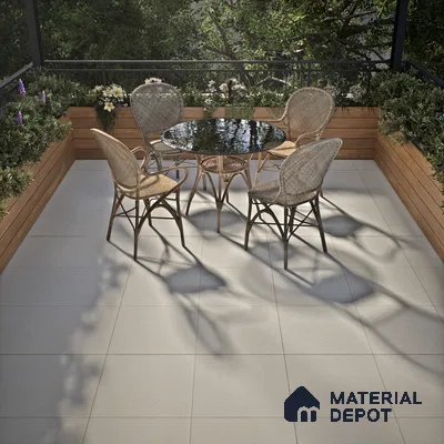 Punch Parking Floor Tile TL 06158 Stonage Bianco 400 x 400 mm Vitrified Punch Matte Finish - 15 mm | 4 Random Design | Suitable For Outdoor Parking, Terrace, Balcony (Sample)