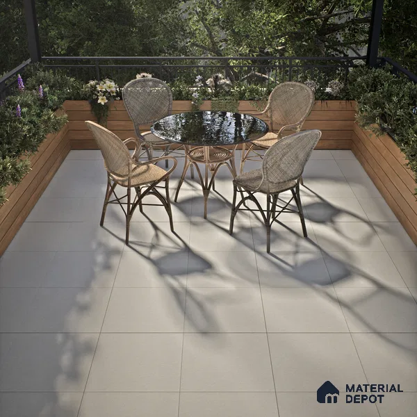 Punch Parking Floor Tile TL 06158 Stonage Bianco 400 x 400 mm Vitrified Punch Matte Finish - 15 mm | 4 Random Design | Suitable For Outdoor Parking, Terrace, Balcony (Sample)
