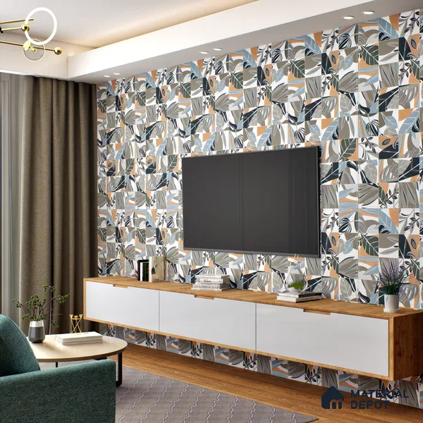 Tropical Wall Tile TL 05515 B Prestige Imperial Taupe Decor 2 ft x 4 ft Vitrified Glue Matte Finish - 9 mm  | Suitable for Living Room, Bedroom, Bathroom (Sample)