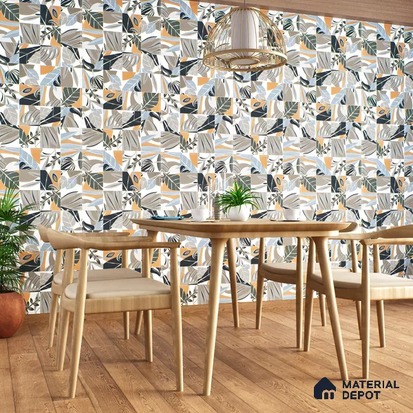 Tropical Wall Tile TL 05515 B Prestige Imperial Taupe Decor 2 ft x 4 ft Vitrified Glue Matte Finish - 9 mm  | Suitable for Living Room, Bedroom, Bathroom (Sample)