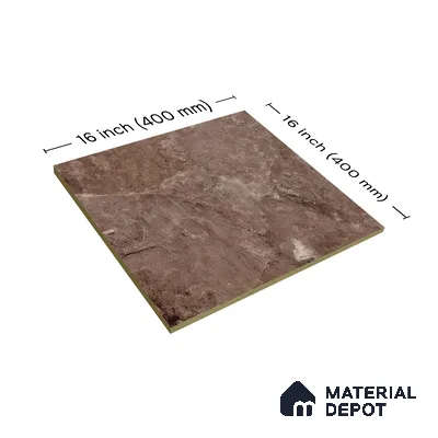 Punch Stone Floor Tile TL 05355 C Strada Bruno Marise 16 inch x 16 inch Vitrified Punch Matte Finish - 12 mm | Suitable for Parking, Balcony, Courtyard, Patio, Terrace | Pattern Alignment May Vary | 2-3 mm Spacer is Mandatory (Sample)