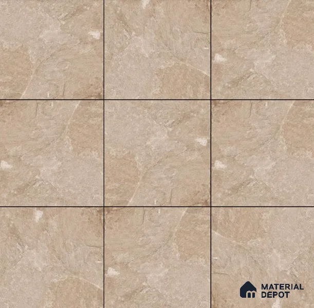 Punch Stone Floor Tile TL 05355 D Strada Beige Cafe 16 inch x 16 inch Vitrified Punch Matte Finish - 12 mm | Suitable for Parking, Balcony, Courtyard, Patio, Terrace | Pattern Alignment May Vary | 2-3 mm Spacer is Mandatory