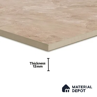 Punch Stone Floor Tile TL 05355 D Strada Beige Cafe 16 inch x 16 inch Vitrified Punch Matte Finish - 12 mm | Suitable for Parking, Balcony, Courtyard, Patio, Terrace | Pattern Alignment May Vary | 2-3 mm Spacer is Mandatory