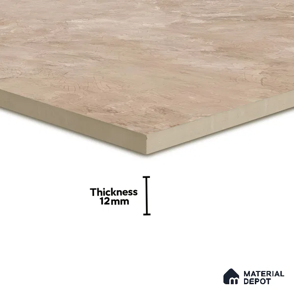 Punch Stone Floor Tile TL 05355 D Strada Beige Cafe 16 inch x 16 inch Vitrified Punch Matte Finish - 12 mm | Suitable for Parking, Balcony, Courtyard, Patio, Terrace | Pattern Alignment May Vary | 2-3 mm Spacer is Mandatory