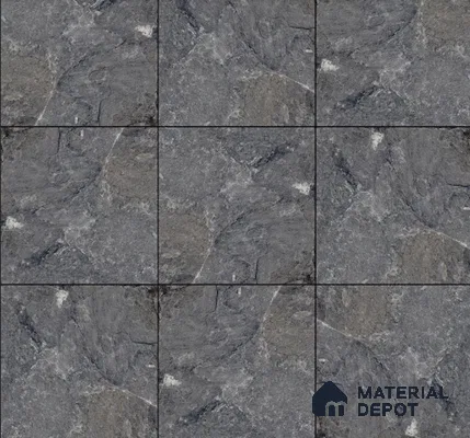 Punch Stone Floor Tile TL 05355 Strada Noir Grey 16 inch x 16 inch Vitrified Punch Matte Finish - 12 mm | Suitable for Parking, Balcony, Courtyard, Patio, Terrace (Sample)