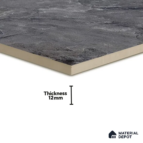 Punch Stone Floor Tile TL 05355 Strada Noir Grey 16 inch x 16 inch Vitrified Punch Matte Finish - 12 mm | Suitable for Parking, Balcony, Courtyard, Patio, Terrace (Sample)
