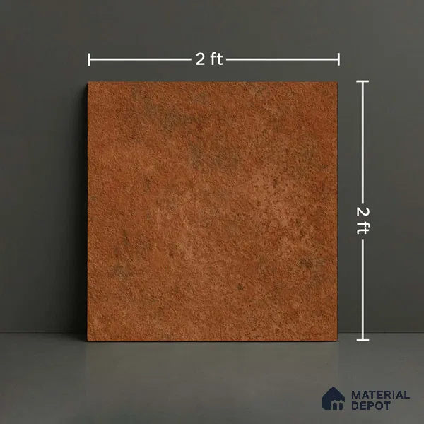 Stone Floor Tile TL 05356 B Rosato Cotto 2 ft x 2 ft Matte Finish Anti Skid Vitrified Tile - 12 mm | Suitable for Balcony, Terrace & Coutyard