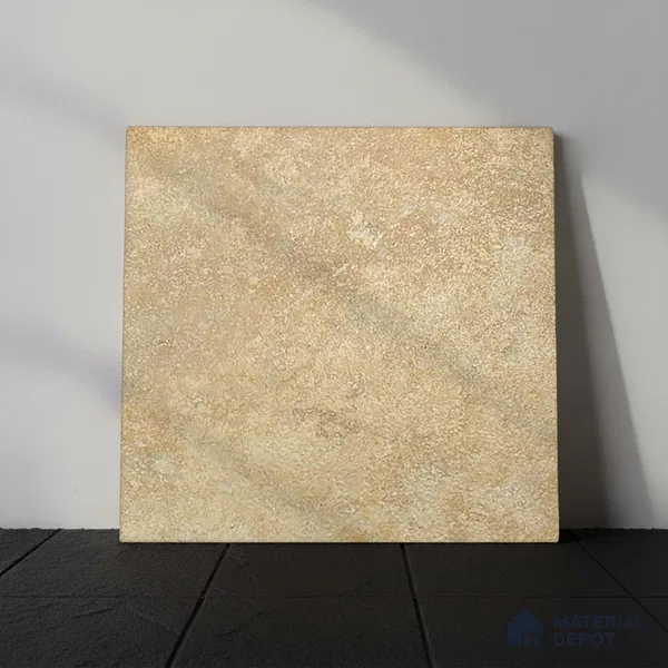 Punch Stone Floor Tile TL 05356 Strada Rosalia Crema 2 ft x 2 ft Vitrified Punch Matte Finish - 12 mm | Suitable for Parking, Balcony, Courtyard, Patio, Terrace (Sample)