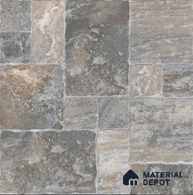 Parking Punch Tile TL 04803 B Rustique Elegance Noir Grey 16 x 16 inch Vitrified Matte Finish - 12 mm | Suitable for Parking, Terrace, Balcony, Courtyard | Pattern Alignment May Vary | 2-3 mm Spacer is Mandatory (Sample)