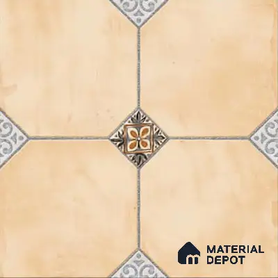 Punch Tile TL 04804 B Rustique Elegance Minimalist Cream 16 x 16 inch Vitrified Matte Finish - 12 mm | Suitable for Parking, Terrace, Balcony, Courtyard | Heavy Duty Digital Anti Skid Parking Floor | Pattern Alignment May Vary | 2-3 mm Spacer is Mandatory