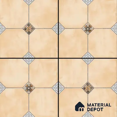 Punch Tile TL 04804 B Rustique Elegance Minimalist Cream 16 x 16 inch Vitrified Matte Finish - 12 mm | Suitable for Parking, Terrace, Balcony, Courtyard | Heavy Duty Digital Anti Skid Parking Floor | Pattern Alignment May Vary | 2-3 mm Spacer is Mandatory