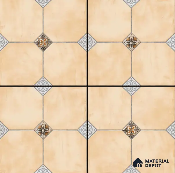 Punch Tile TL 04804 B Rustique Elegance Minimalist Cream 16 x 16 inch Vitrified Matte Finish - 12 mm | Suitable for Parking, Terrace, Balcony, Courtyard | Heavy Duty Digital Anti Skid Parking Floor | Pattern Alignment May Vary | 2-3 mm Spacer is Mandatory