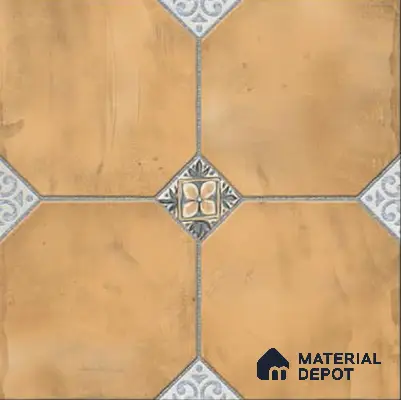 Stone Tile TL 04804 Rustique Elegance Minimalist Brown 16 x 16 inch Vitrified Matte Finish - 12 mm | Suitable for Parking, Terrace, Balcony, Courtyard | Heavy Duty Digital Anti Skid Parking Floor | Pattern Alignment May Vary | 2-3 mm Spacer is Mandatory