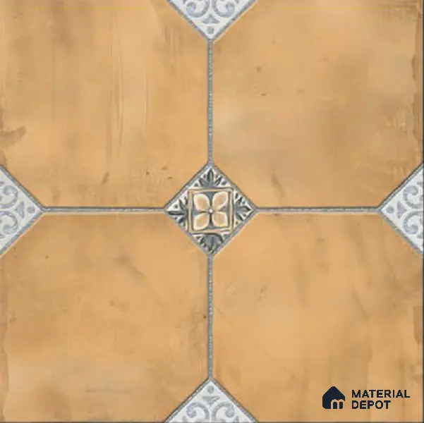 Stone Tile TL 04804 Rustique Elegance Minimalist Brown 16 x 16 inch Vitrified Matte Finish - 12 mm | Suitable for Parking, Terrace, Balcony, Courtyard | Heavy Duty Digital Anti Skid Parking Floor | Pattern Alignment May Vary | 2-3 mm Spacer is Mandatory