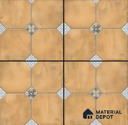 Stone Tile TL 04804 Rustique Elegance Minimalist Brown 16 x 16 inch Vitrified Matte Finish - 12 mm | Suitable for Parking, Terrace, Balcony, Courtyard | Heavy Duty Digital Anti Skid Parking Floor | Pattern Alignment May Vary | 2-3 mm Spacer is Mandatory
