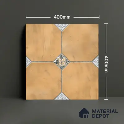 Stone Tile TL 04804 Rustique Elegance Minimalist Brown 16 x 16 inch Vitrified Matte Finish - 12 mm | Suitable for Parking, Terrace, Balcony, Courtyard | Heavy Duty Digital Anti Skid Parking Floor | Pattern Alignment May Vary | 2-3 mm Spacer is Mandatory