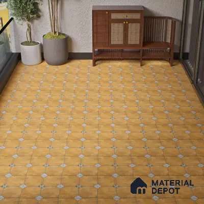 Stone Tile TL 04804 Rustique Elegance Minimalist Brown 16 x 16 inch Vitrified Matte Finish - 12 mm | Suitable for Parking, Terrace, Balcony, Courtyard | Heavy Duty Digital Anti Skid Parking Floor | Pattern Alignment May Vary | 2-3 mm Spacer is Mandatory