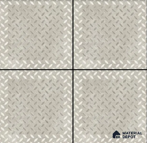 Punch Tile TL 04806 Rustique Elegance Silver Punch 16 x 16 inch Vitrified Matte Finish - 12 mm | Suitable for Parking, Terrace, Balcony, Courtyard | Heavy Duty Digital Anti Skid Parking Floor | Pattern Alignment May Vary | 2-3 mm Spacer is Mandatory (Sample)