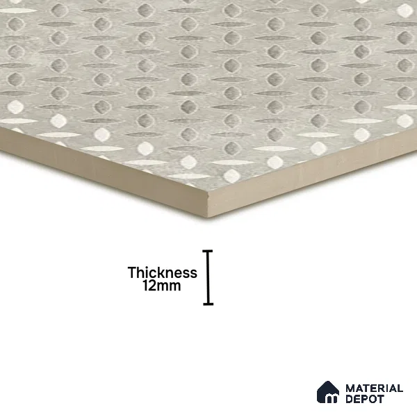 Punch Tile TL 04806 Rustique Elegance Silver Punch 16 x 16 inch Vitrified Matte Finish - 12 mm | Suitable for Parking, Terrace, Balcony, Courtyard | Heavy Duty Digital Anti Skid Parking Floor | Pattern Alignment May Vary | 2-3 mm Spacer is Mandatory (Sample)