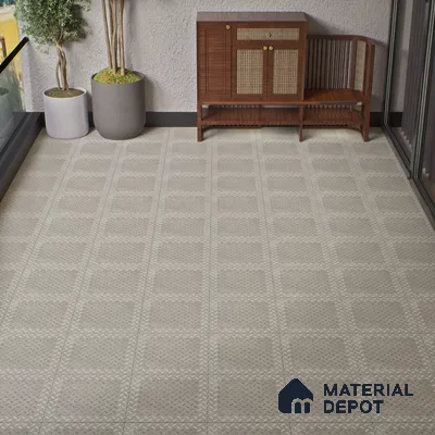 Punch Tile TL 04806 Rustique Elegance Silver Punch 16 x 16 inch Vitrified Matte Finish - 12 mm | Suitable for Parking, Terrace, Balcony, Courtyard | Heavy Duty Digital Anti Skid Parking Floor | Pattern Alignment May Vary | 2-3 mm Spacer is Mandatory (Sample)