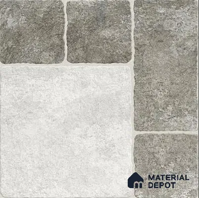 Punch Tile TL 04807 Rustique Elegance Light Ash Grey 16 x 16 inch Vitrified Matte Finish - 12 mm | Suitable for Parking, Terrace, Balcony, Courtyard | Heavy Duty Digital Anti Skid Parking Floor | Pattern Alignment May Vary | 2-3 mm Spacer is Mandatory (Sample)